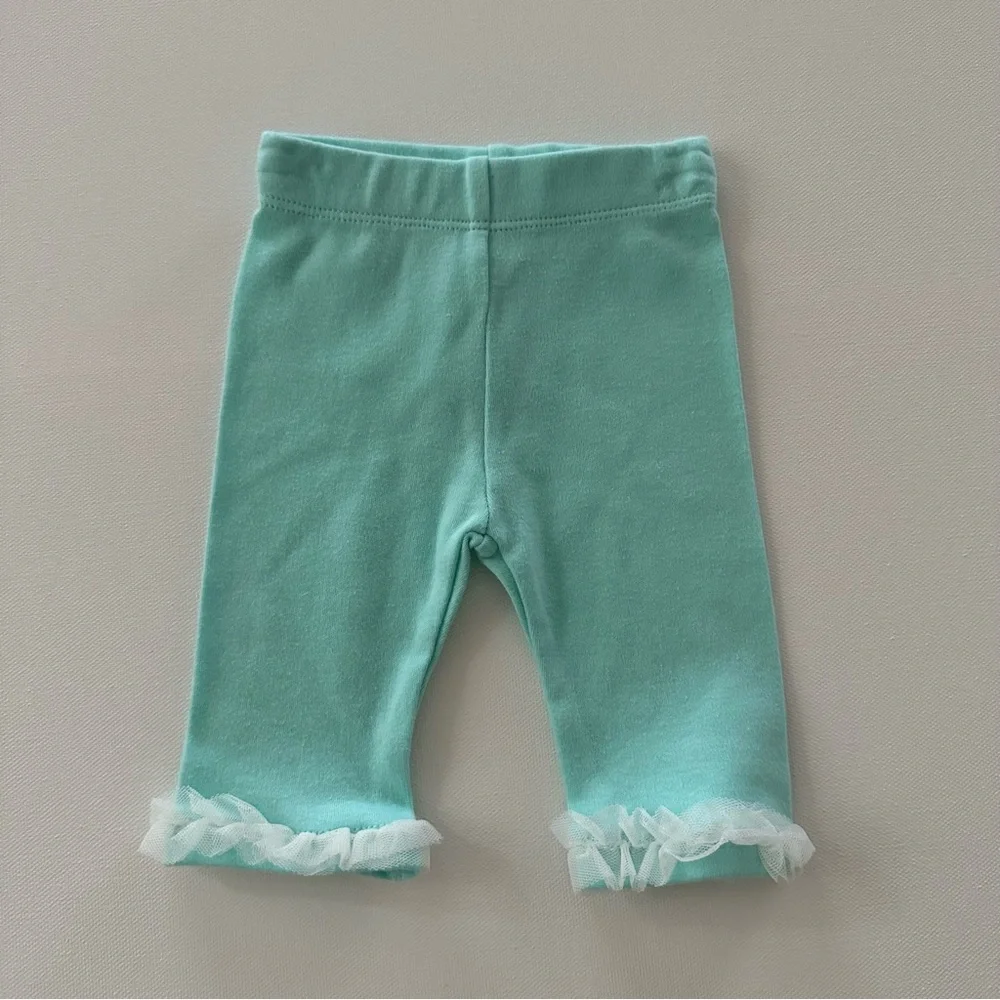 Little Lass Baby Girl 3-6 Months Top Pants Set Outfit Turquoise Sparkle Tulle - Picture 2 of 9